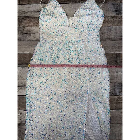 Lucy In The Sky Whitney Sequin Maxi Colorful Bridal Prom Dress | Size Medium - Picture 8 of 10